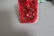 Red quartz crystal cathedral geode