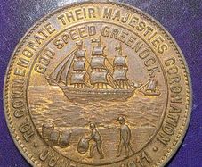 "God Speed Greenock" Medalette - George V Coronation - June 22nd, 1911 - UNC.