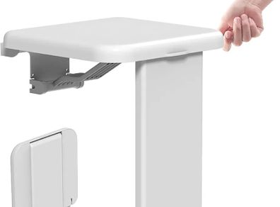 Folding Shower Seat for Bath Wall Mounted,Fold Up Shower Stool,Shower Chair Foldable with Legs,Fold Down Bathroom Stool for Elderly