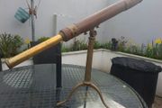 Antique Brass and leather Telescope with stand