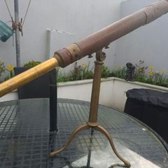Antique Brass and leather Telescope with stand