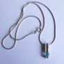 Vintage 925 Sterling Silver Pendant with Blue Stone on chain Image 10