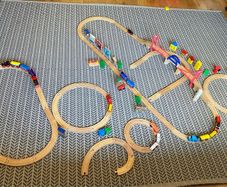 Wooden Train Set + Trains