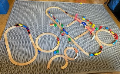 Wooden Train Set + Trains