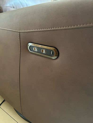 Brown Leather Swivel Recliner Armchair