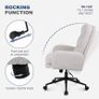 Desk Chair, Faux Cashmere Office Chair with High Backrest, Comfortable Desk Chairs for Bedroom, Office Chairs for Home with Adjustable Height, Cream Image 9