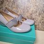 womens CLARKS CAPRICORN SKYW wedges shoes purple taupe patent Size UK 7 E EU 41 boxed Image 4