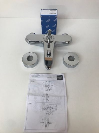 GROHE 23431000 Eurodisc Joy Bath 1/2 Tap with Diverter, Bath/Shower