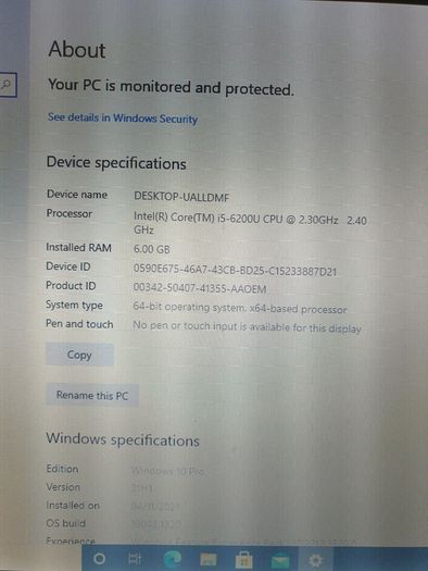 Toshiba Portege A30 Core i5-6300U (6th Gen) 2,40GHZ 13,3 " 6GB RAM 120GB SSD HDMI, Windows 10 Pro