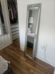 silver freestanding mirror