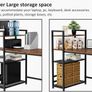 MULTIPLE SIZES AVAILABLE Computer Desk, Computer Desk with Bookshelf, Study Computer Laptop Table with 4 Tier DIY Storage Shelves Writing Table for Home Office Bedroom,160x60x110cm Image 4