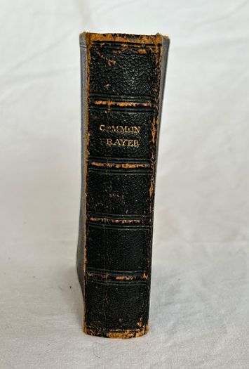 Antique Victorian Religious Lot - 2 Ebony Crucifixes + Book of Common Prayer - Memento Mori Skull Cross c.1890