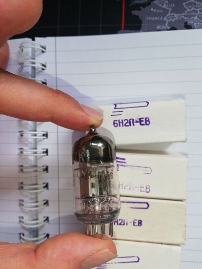 Voshod 6N2P-EB Russian military specification low frequency double triode vacuum tubes/valves