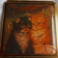 Vintage Case Mirror/compact Square 2 Mirrors