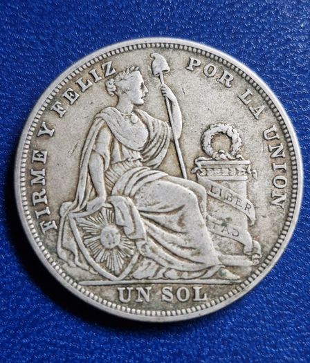 PERU 1 sol 1924 silver coin