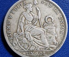PERU 1 sol 1924 silver coin