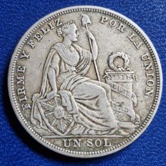 PERU 1 sol 1924 silver coin