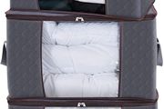 Large Capacity Clothes Storage Bag Organizer with Reinforced Handle Thick Fabric for Comforters, Blankets, Bedding, Foldable with Sturdy Zipper, Clear Window (FREE SHIPPING)