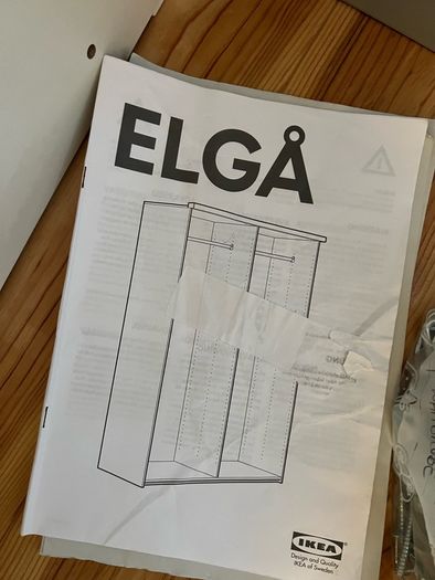IKEA ELGA Wardrobe with glass sliding doors