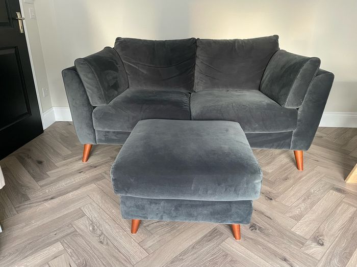 EZ Living Kendal 2 Seater Sofa  Navy Velvet