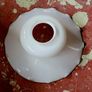 Antique opaline glass shade with oak pull Image 2