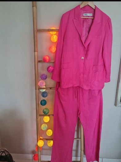 Fab Zara Cerise Pink Blazer & Trousers  Both Size Large UK 12
