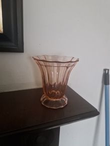 pink glass vase