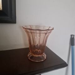 pink glass vase
