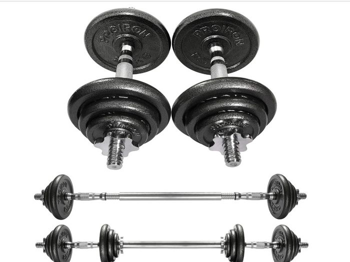 PROIRON 27kg Adjustable Dumbbell & Barbell Weight Set