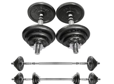 PROIRON 27kg Adjustable Dumbbell & Barbell Weight Set