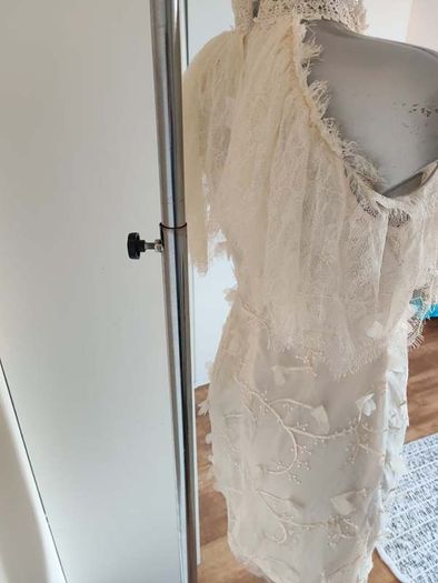 BNWT Danity Paris cream lace embroidered dress size M UK10 EU38 Postage included
