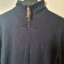 mens FAT FACE jumper sweater top quarter zip navy cotton cashmere blend Size medium Image 10