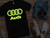 Audi logo t-shirt glow in the dark t-shirt audi t-shirt cool audi glow t-shirt