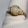 Sterling silver Ethiopian Opal , White Zircon Main Stone With Side Stone Ring in 18K YG Vermeil Sterling Silver 1.40 ct 1.230 Ct. Image 8