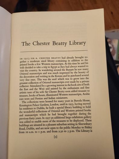 Chester  Beatty Library Dublin. Beautiful Illustrated  Giuide .in Good Condition.