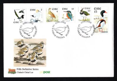 1997 Ireland Eight Definitive Series Birds Stamps An Post First Day Cover (FDC) with Corcaigh (Cork) pictorial cancel