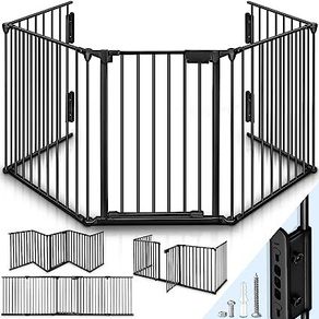 XL metal 540 cm  Fire Guard Safety Gate  stove protection grille foldable |Configuration grid incl. 9 elements