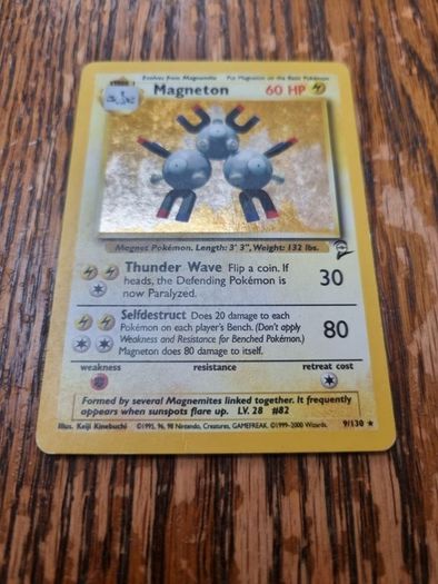 Holo Magneton Base Set 2 Vintage Pokemon Card