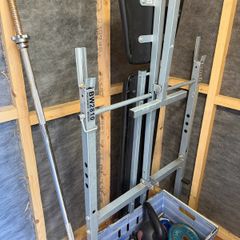 Gym bench & Barbell + weights