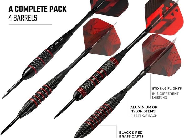 NEW SALE | Thunder | 48 Piece Steel Tip Dart Set with 21g/22g/23g/24g Barrels, Flights and Aluminium