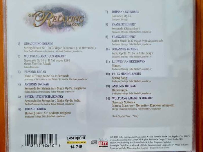 4 CD's Great Relaxing Classics / Russian classics / Dream classics / Mediterranean classics. VG condition.
