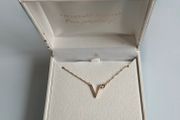 Tipperary Crystal Rose Gold Initial "V" Pendant Necklace