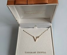 Tipperary Crystal Rose Gold Initial "V" Pendant Necklace