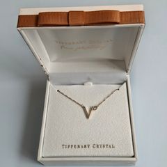 Tipperary Crystal Rose Gold Initial "V" Pendant Necklace