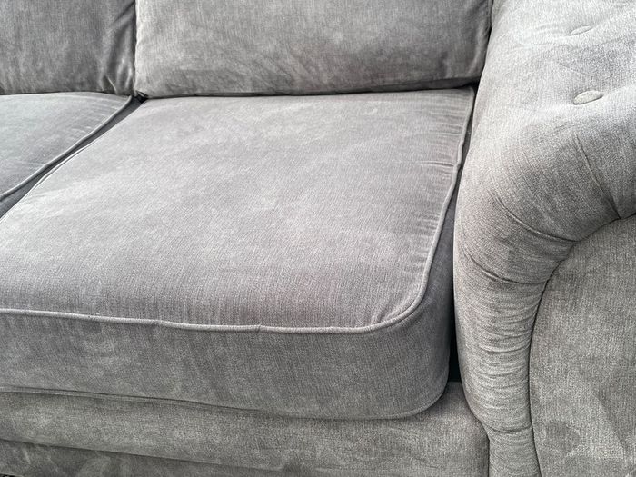 Verona Grey L shaped corner sofa + footstool
