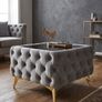 Chesterfield Velvet Square Coffee Table with Glass Image 6