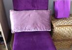 2 purple chair covers