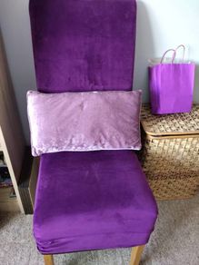 2 purple chair covers