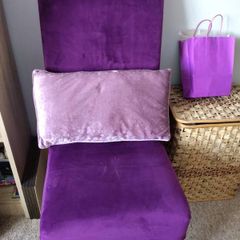 2 purple chair covers