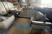 Black/grey corner sofa with matching chair